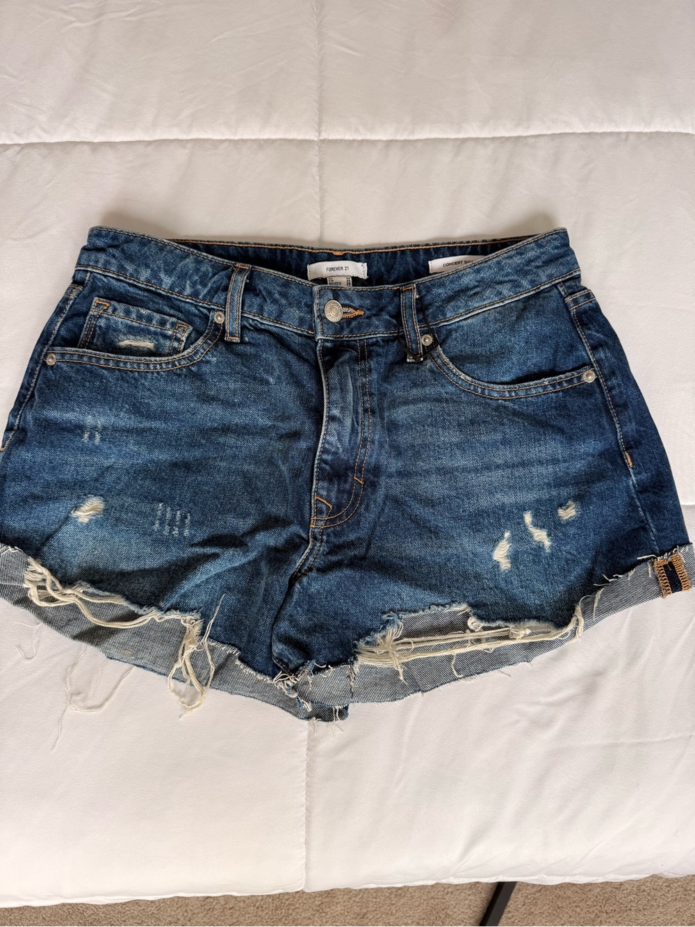 Distressed Denim Shorts